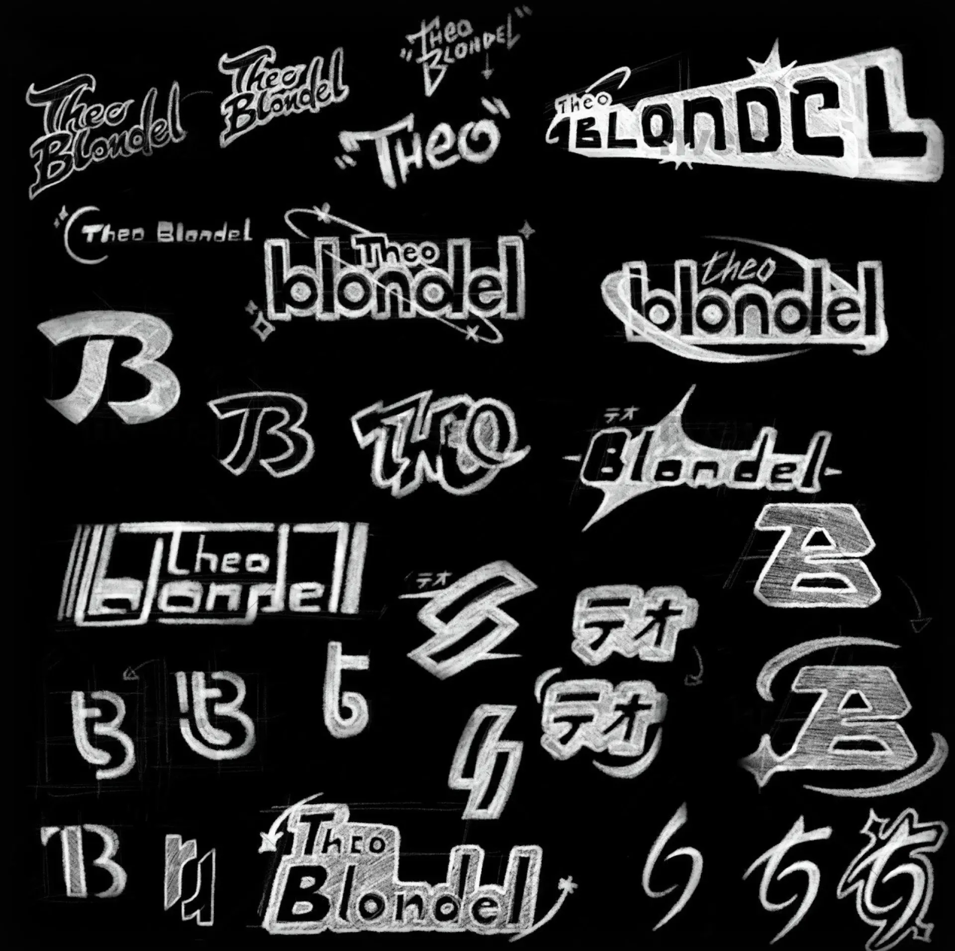 Recherches de logotype pour la marque Théo Blondel