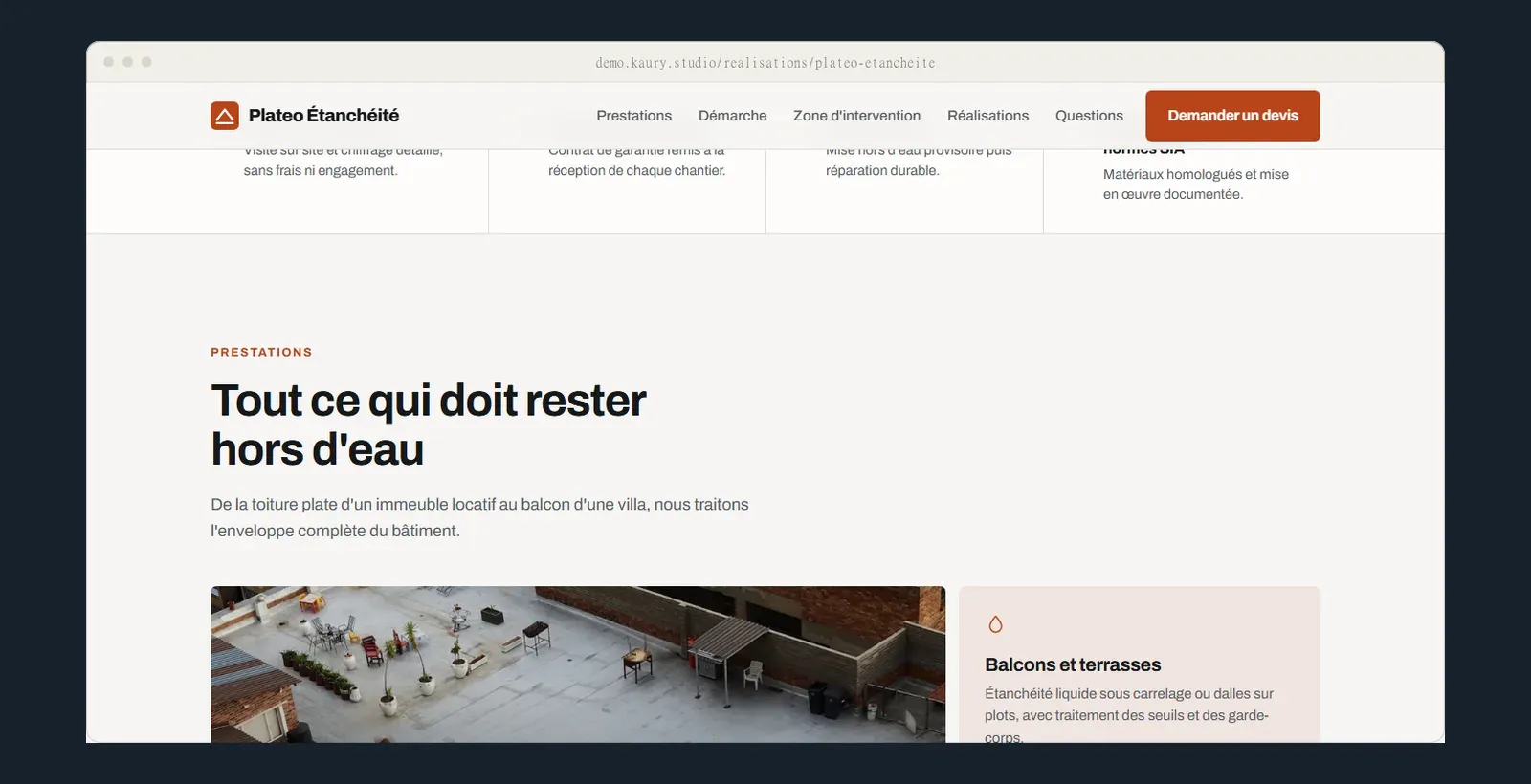 Plateo Étanchéité, visuel 2