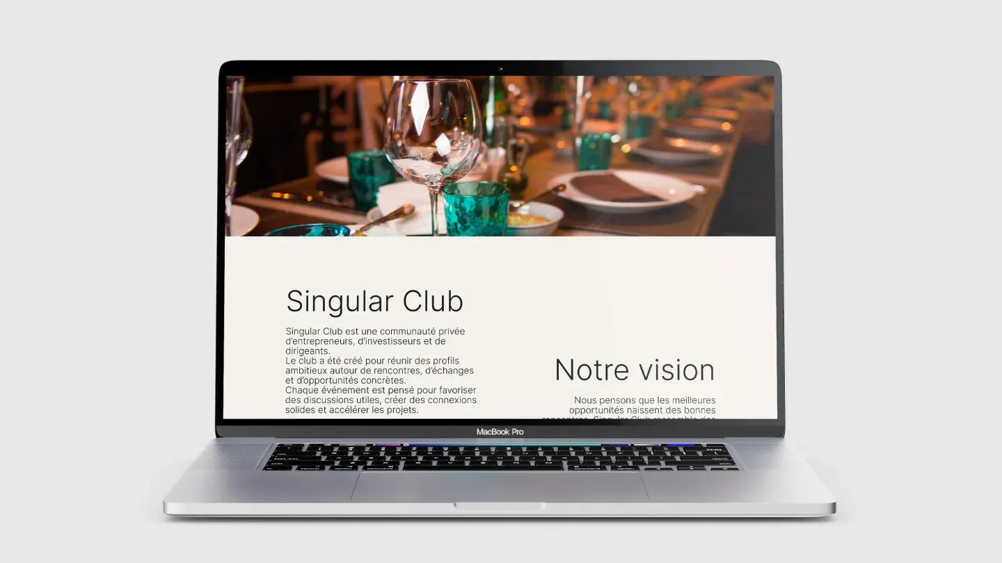 Site internet affiché sur un ordinateur portable