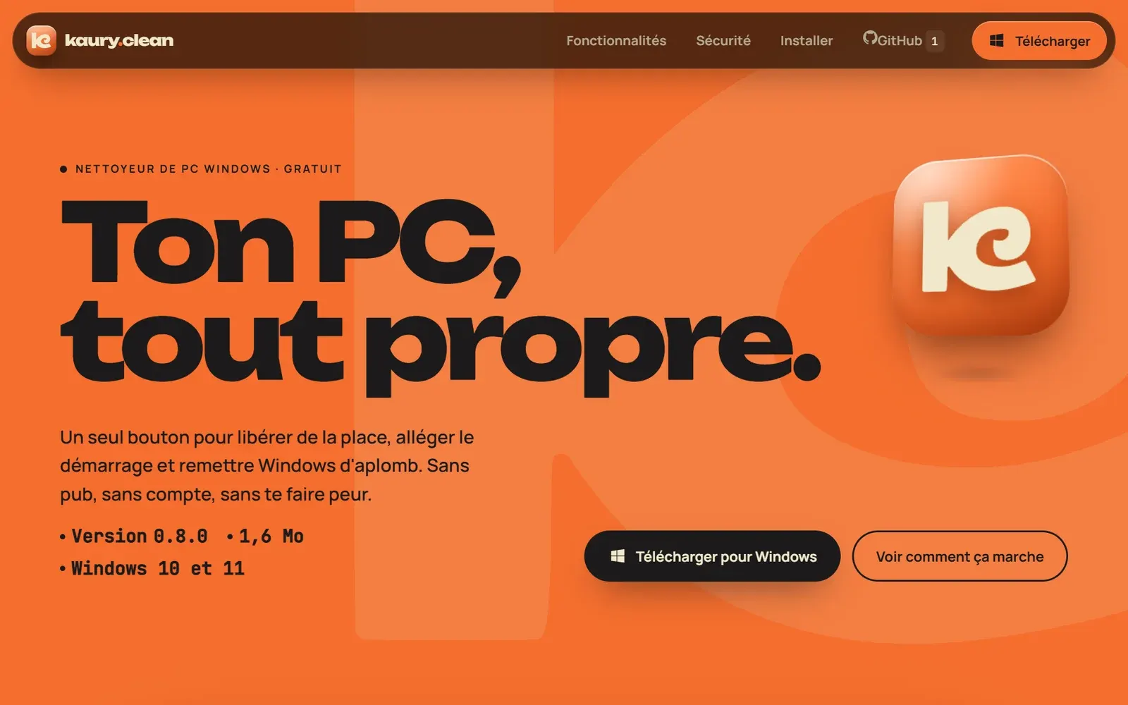Screenshot: Kaury Clean