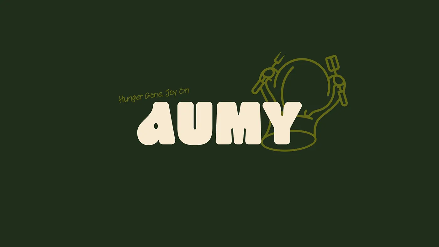 Identité de marque Aumy, fast food végétarien
