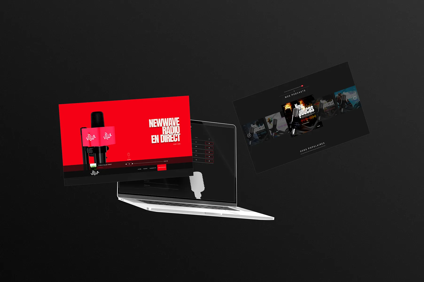 Website mockup for the NewWave radio station